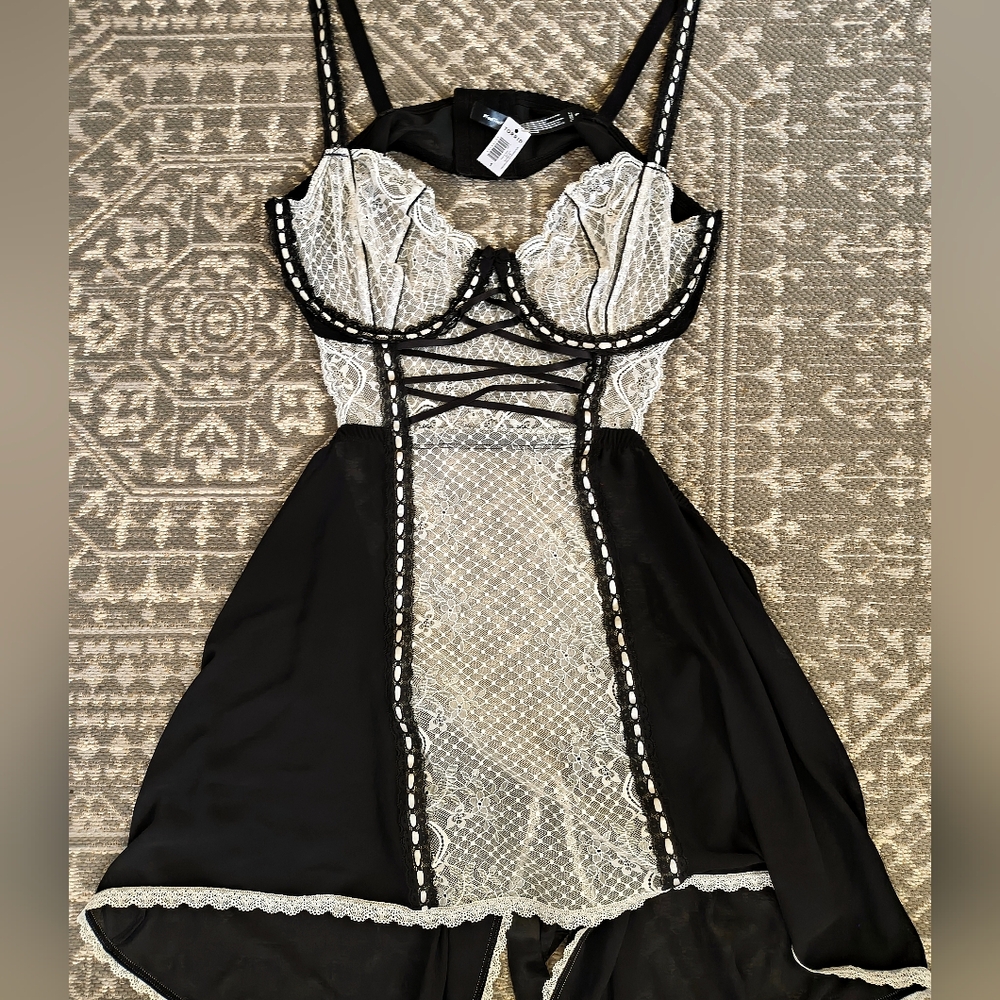 Torrid Black and White Lace Bralette